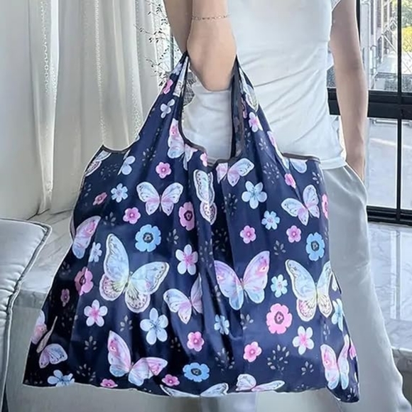 New Floral Butterfly lightweight tote - Picture 2 of 3